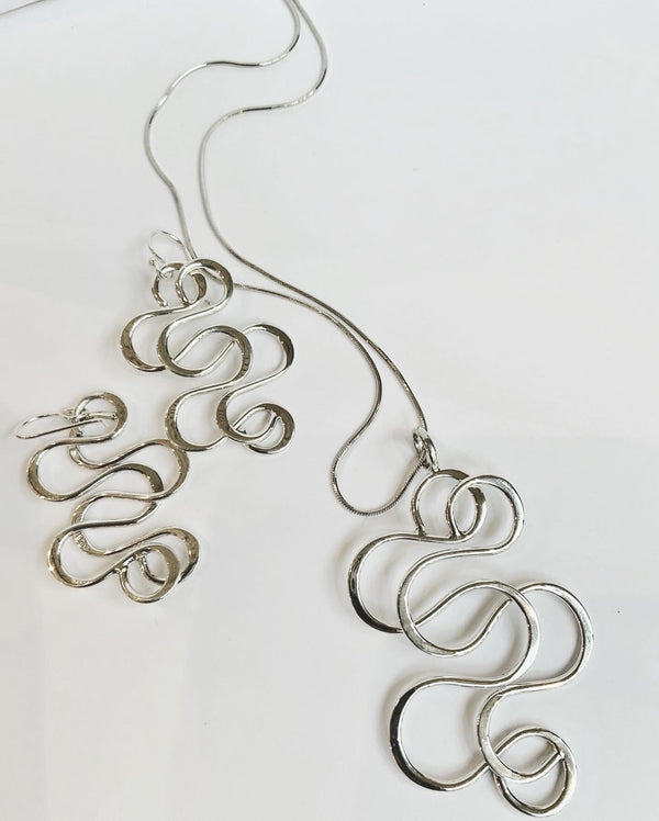 Swirly Silver Pendant-sold without chain