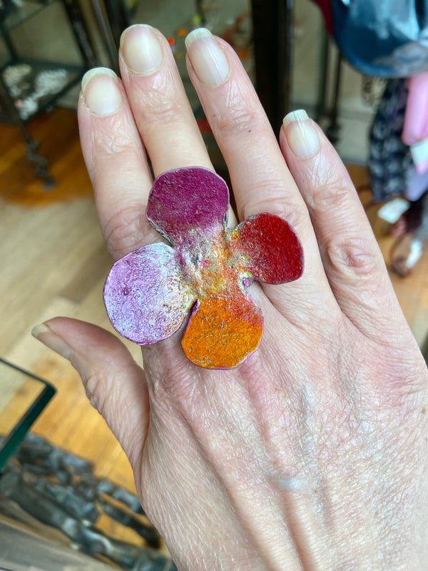 Funky Flower Ring - 4 colours