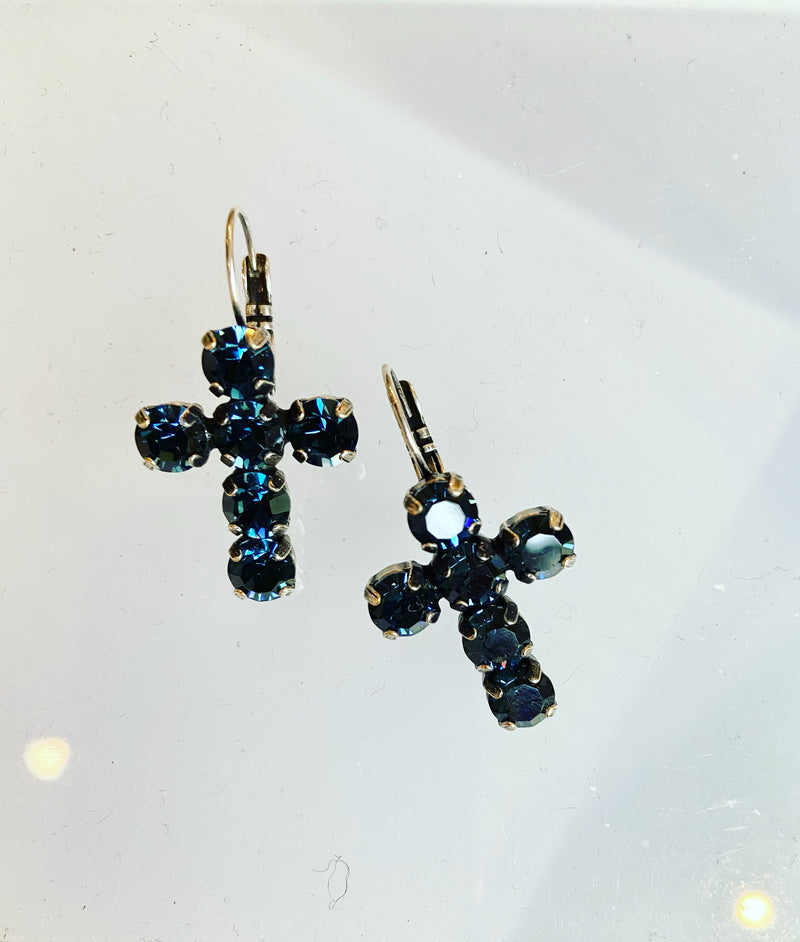 Crystal Cross Earrings