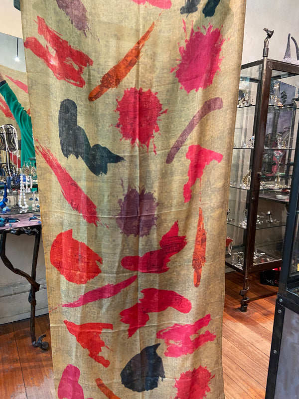 Mustard Red Merino Wool Scarf