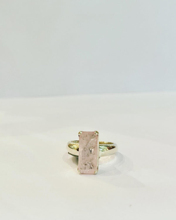 Pink Morganite Rectangle Ring