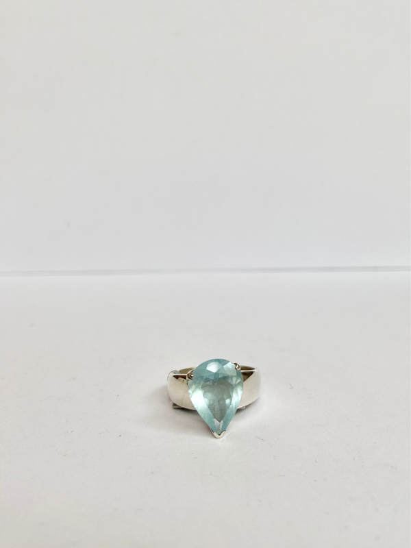 Acquamarine Teardrop Gemstone Ring