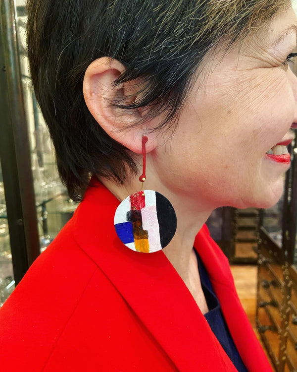 Arty Abstract Checks Earrings