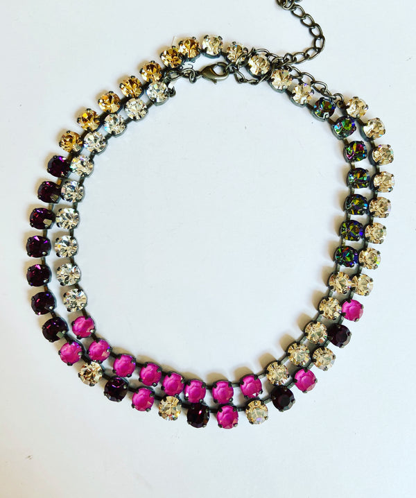 Crystal Rocks Long Necklace -3 colours