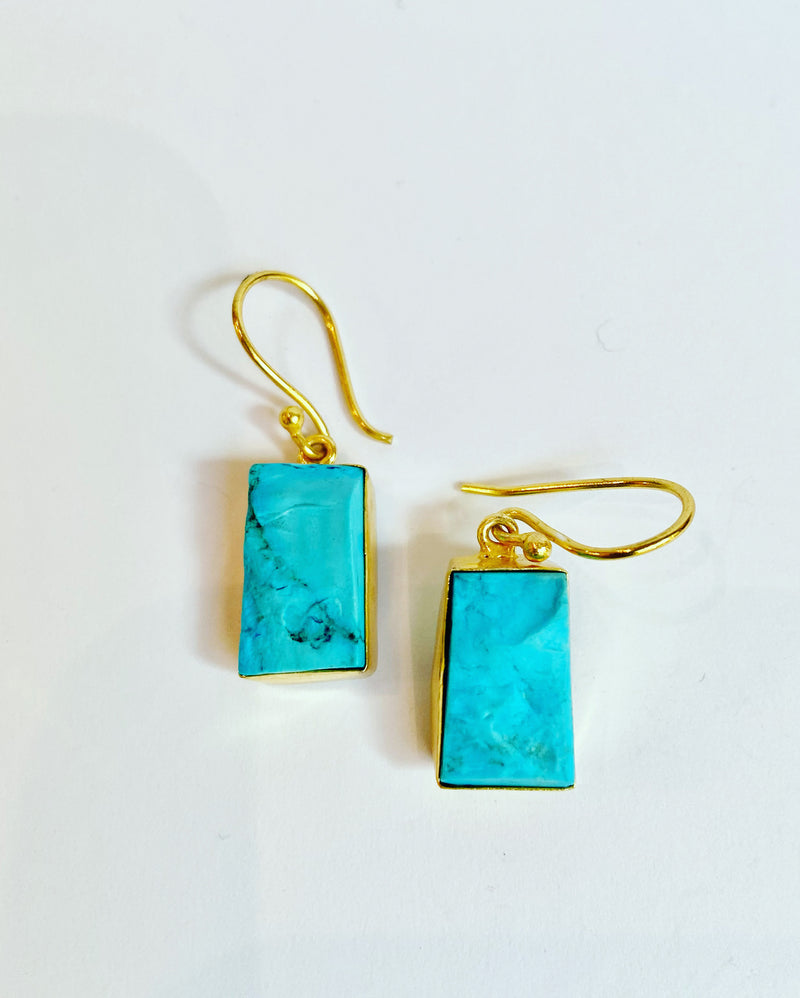 Turquoise Raw Earrings