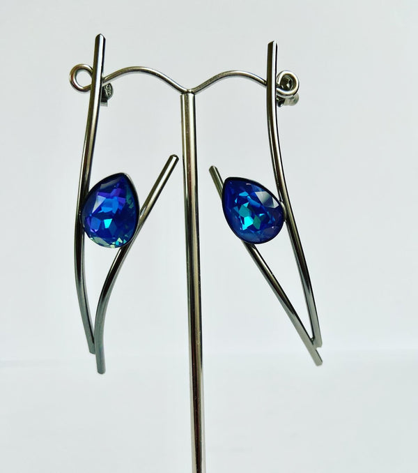 Midnight Blue Linear Earrings