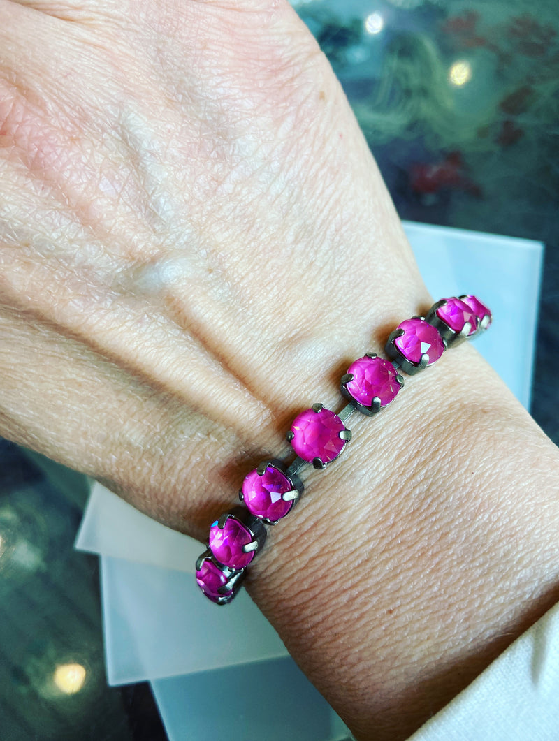 Crystal Rocks Bracelet -Lotus Pink