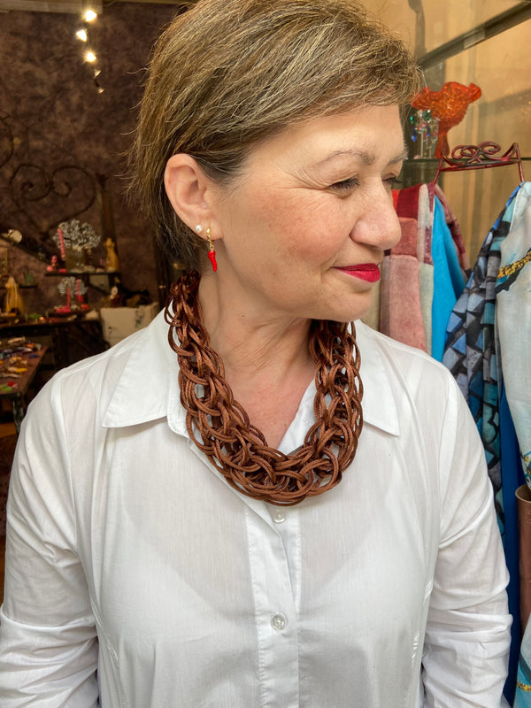 Interwoven Copper Silk Necklace