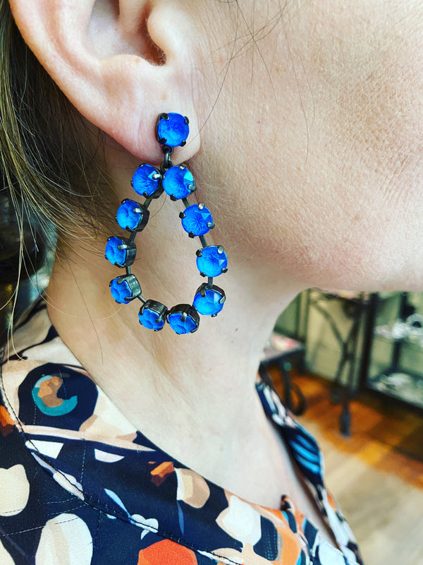 Teardrop Crystal Earrings - 5 colours