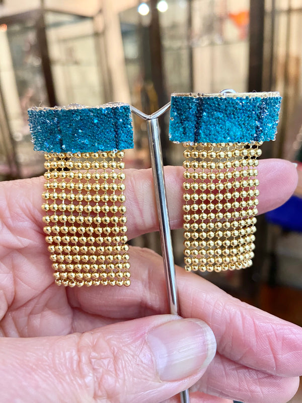 Slinky Ball Tassel Earrings