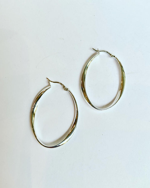 Oval Twist Hoop