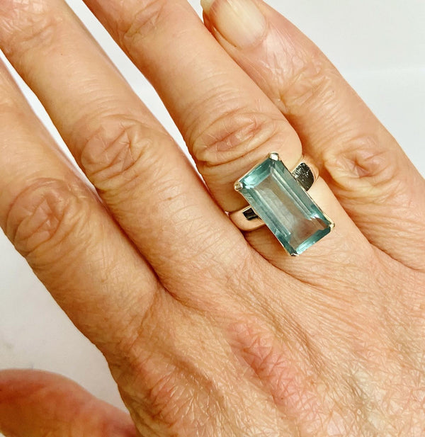 Fluorite Rectangular Gemstone Ring