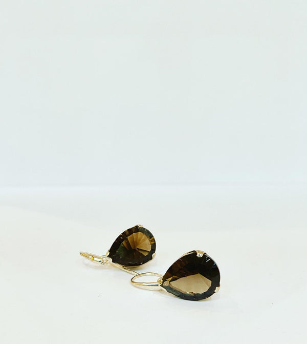 Smokey Quartz Raindrop Earrings