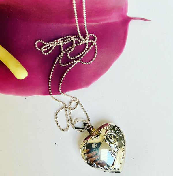 Floral Heart Locket -Pendant sold separately