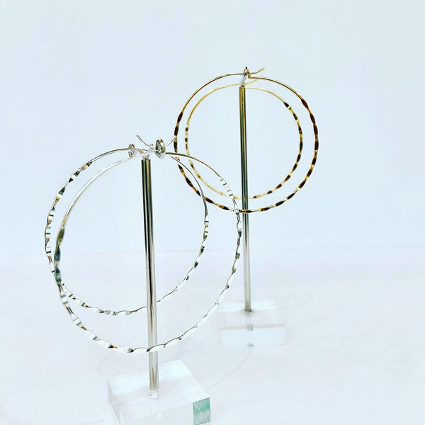 Matt Diamond Cut Hoop