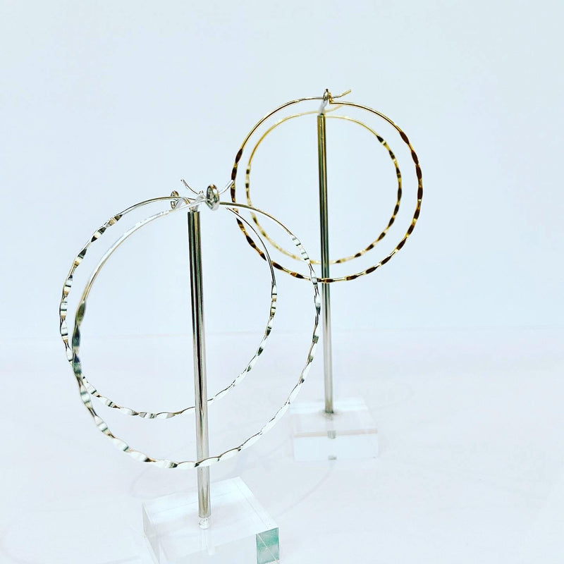 Matt Diamond Cut Hoop