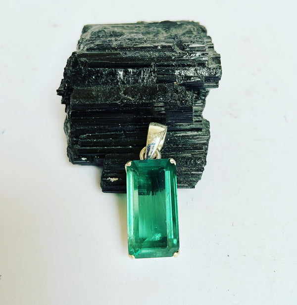 Fluorite Rectangle Gemstone Pendent