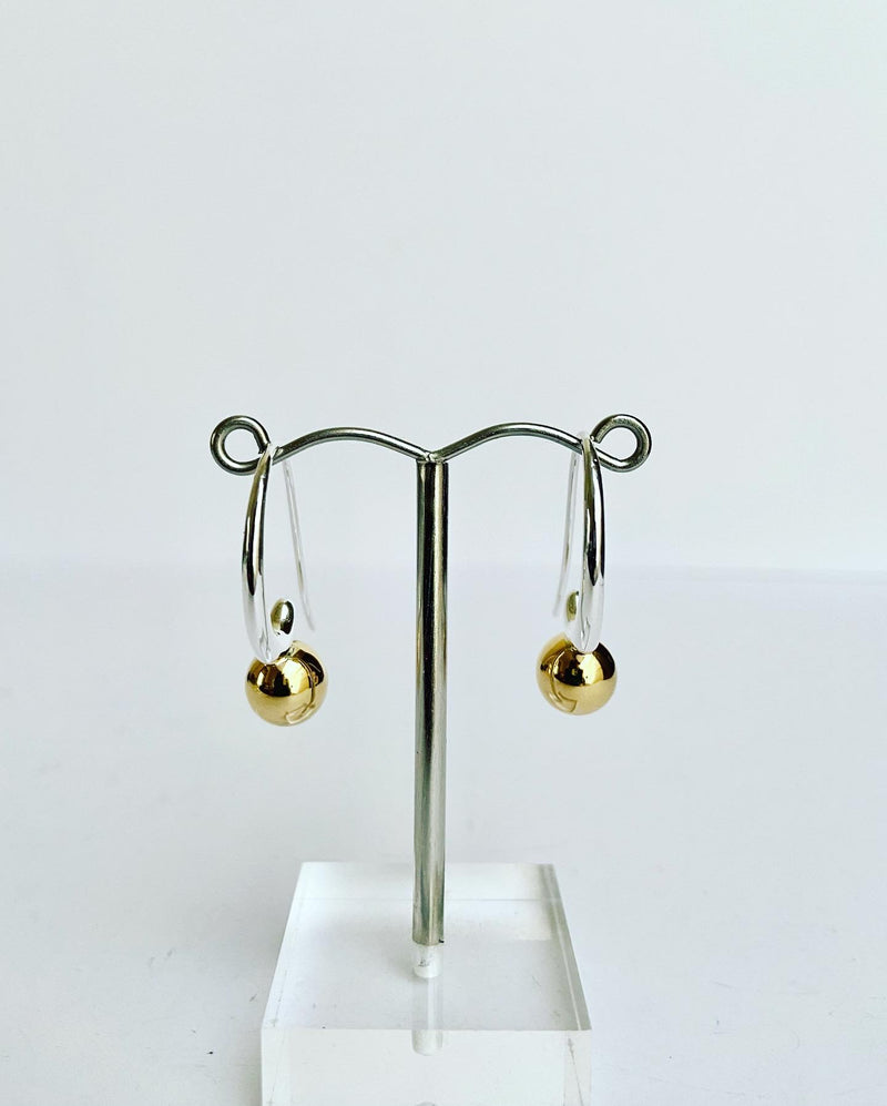 Two Tone Swirl Hoop Earrings