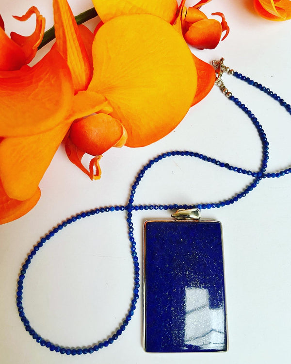 Lapis Faceted Gemstone Necklace