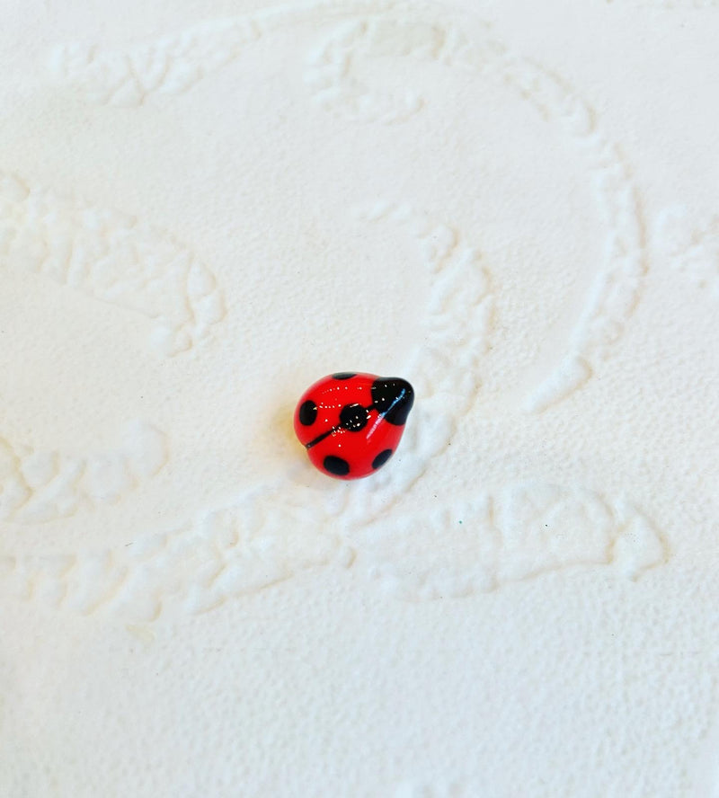 French Porcelain Ladybug Brooch