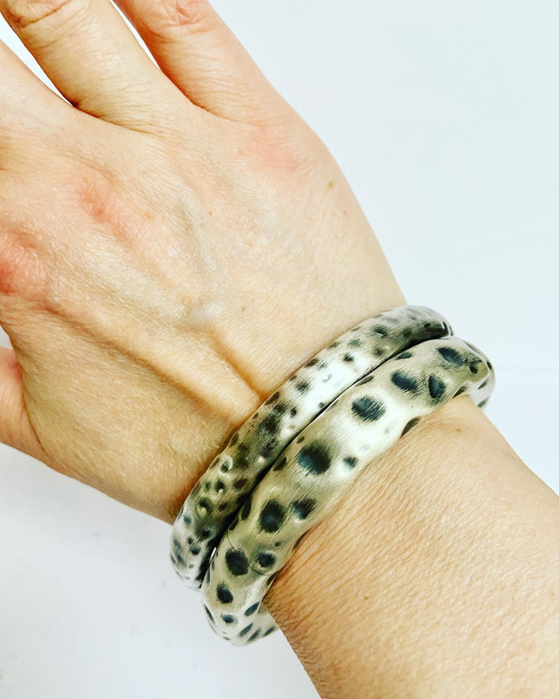 Safari Matt Silver Bangle - Thick