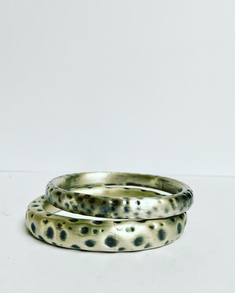 Safari Matt Silver Bangle - Thick