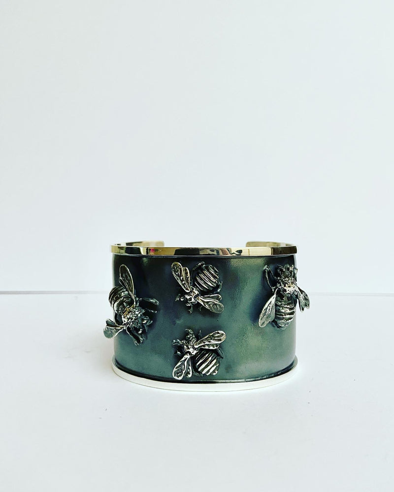 Oxidised Bee Cuff