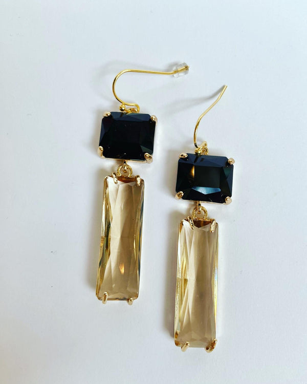 Black Toffee Crystal Earrings