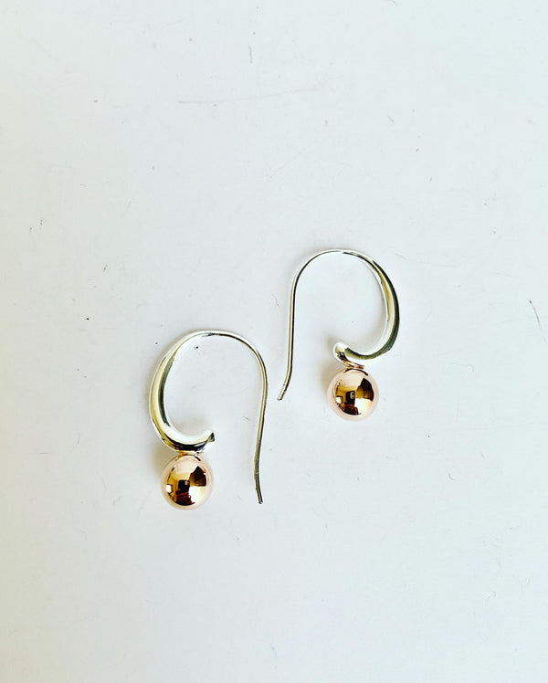 Two Tone Swirl Hoop Earrings