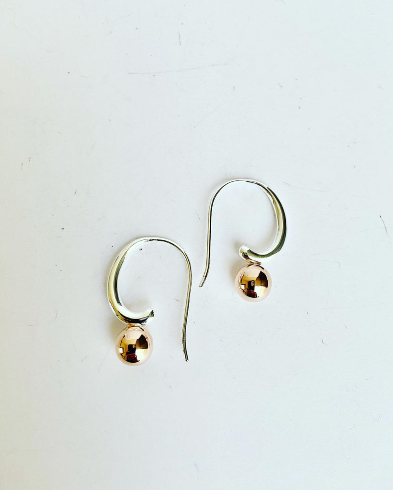 Two Tone Swirl Hoop Earrings