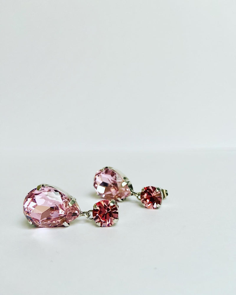 Small raindrop crystal earrings  -   7 colours