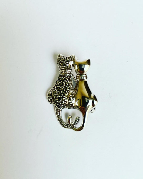 Marcasite Cat Brooch