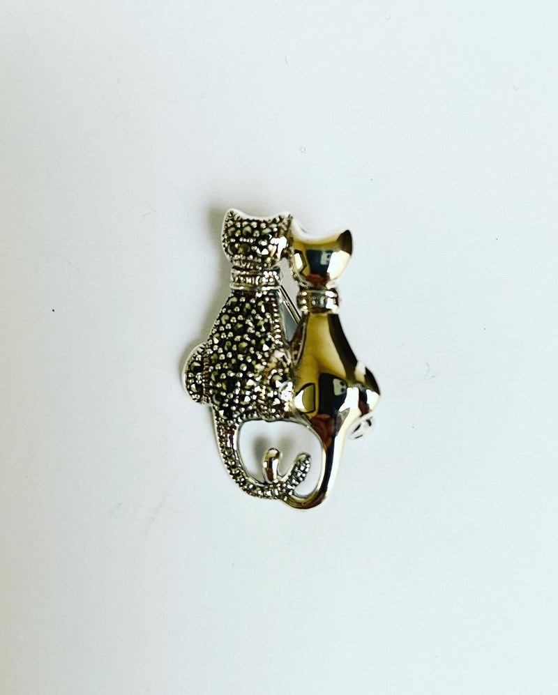 Marcasite Cat Brooch