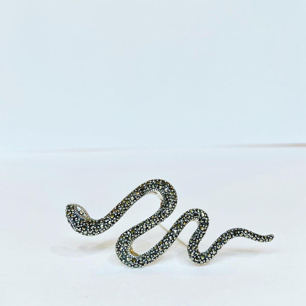 Snake Marcasite Brooch