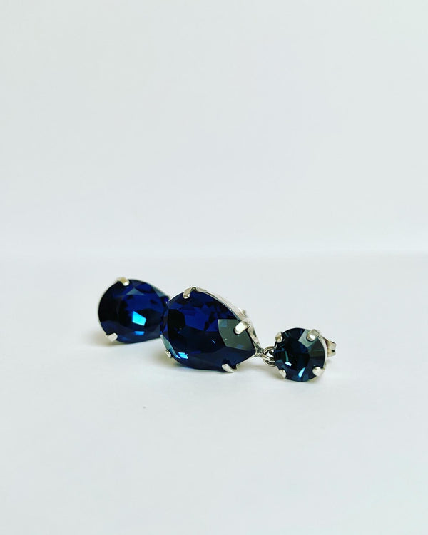 Small raindrop crystal earrings  -   7 colours