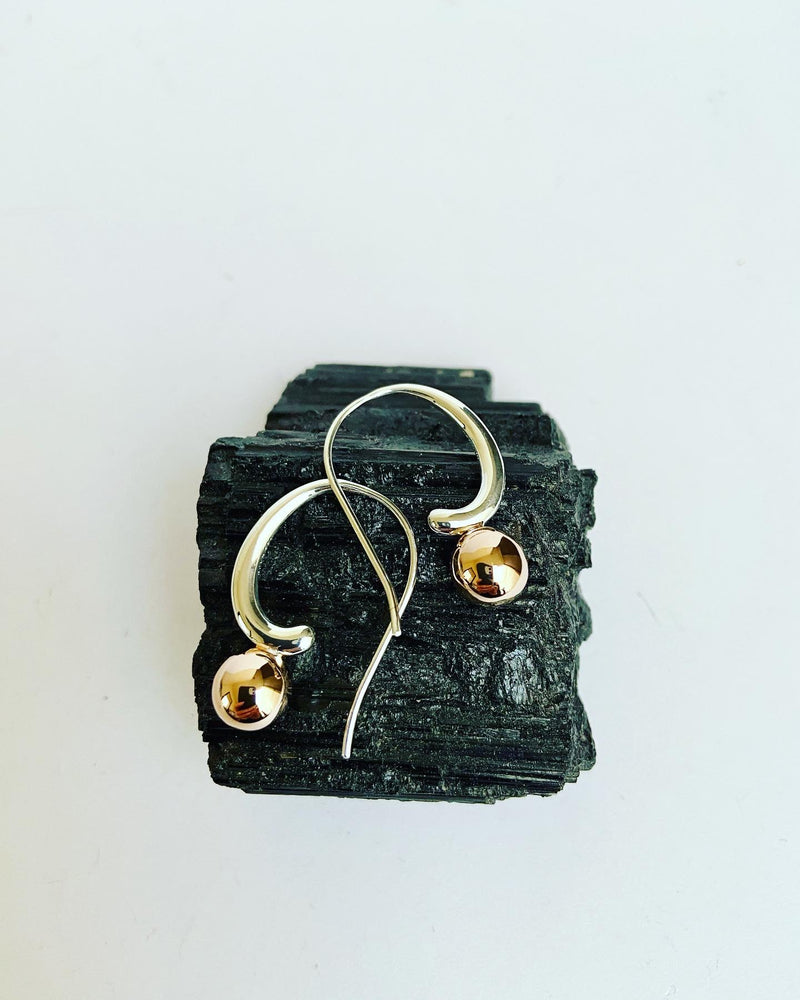 Two Tone Swirl Hoop Earrings