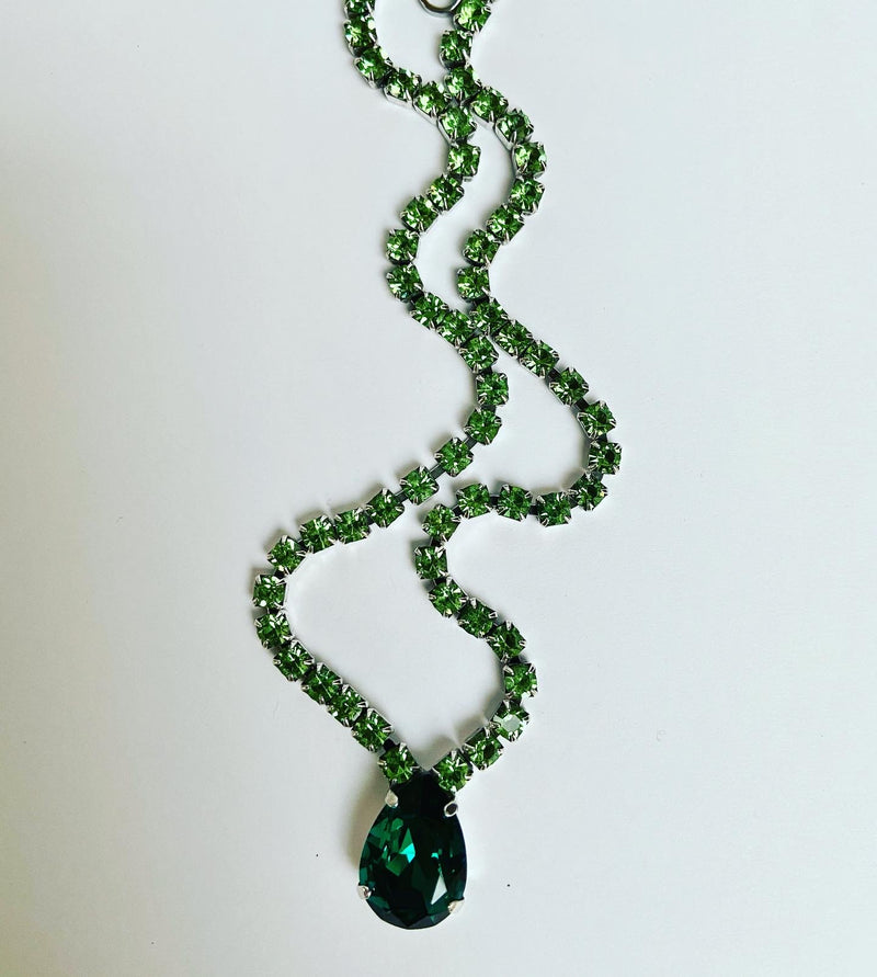 Bohemian Crystal Green Mix Necklace