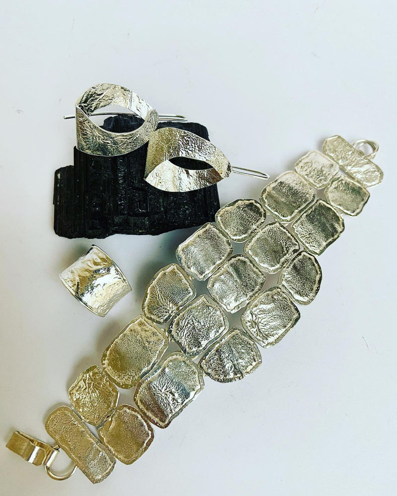 Hammered Matt Silver Ring