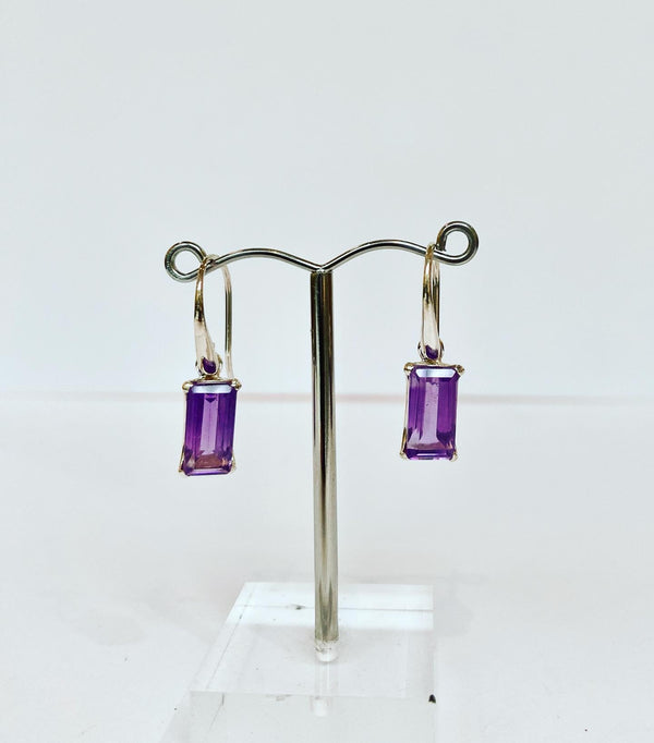 Amethyst Rectangular Earrings