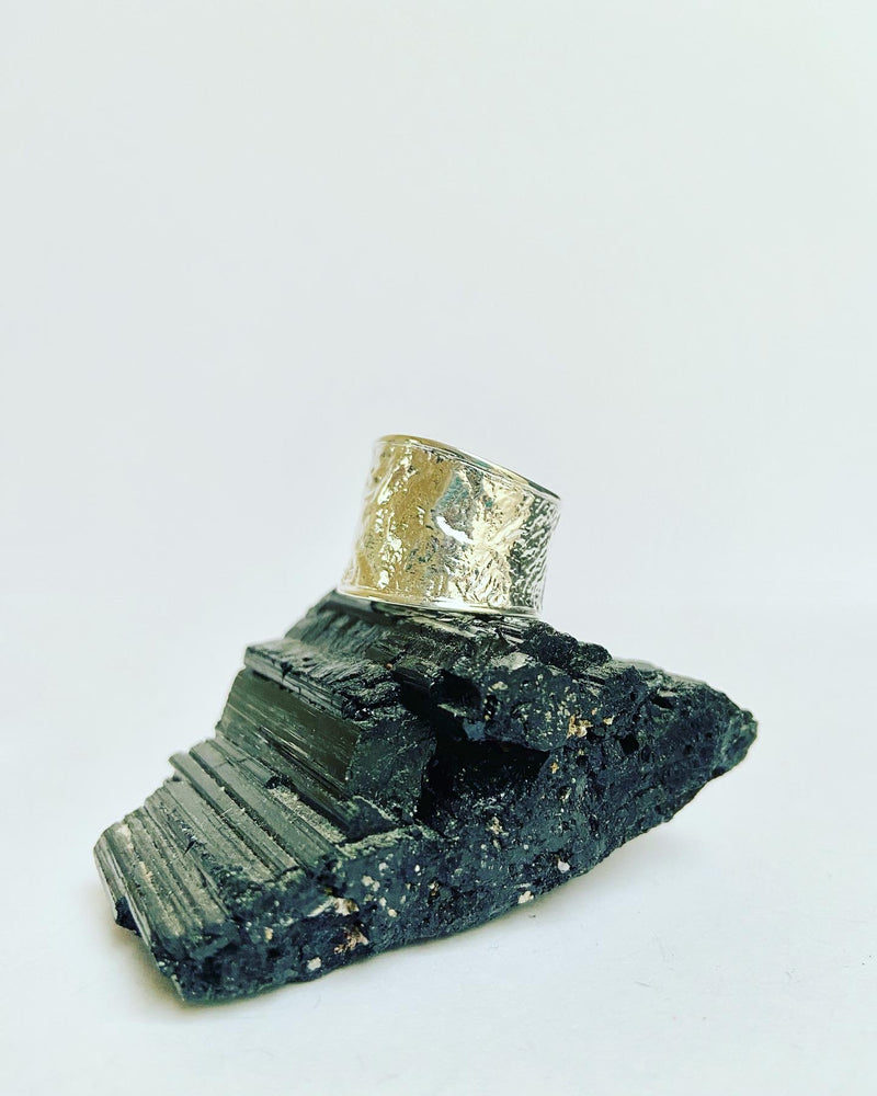 Hammered Matt Silver Ring