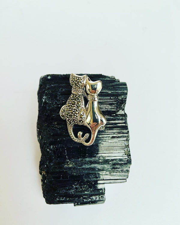 Marcasite Cat Brooch