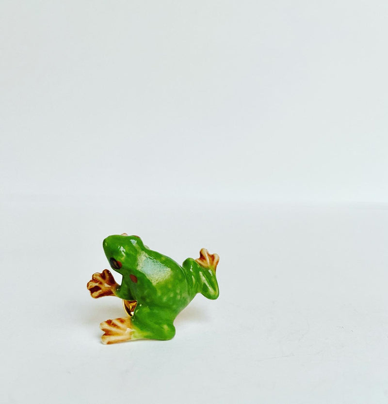 French Porcelain Froggie Pin