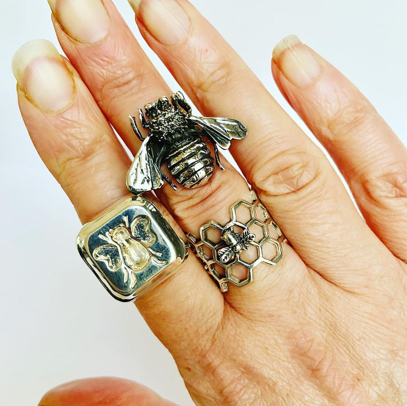 Honeycomb Bee Ring