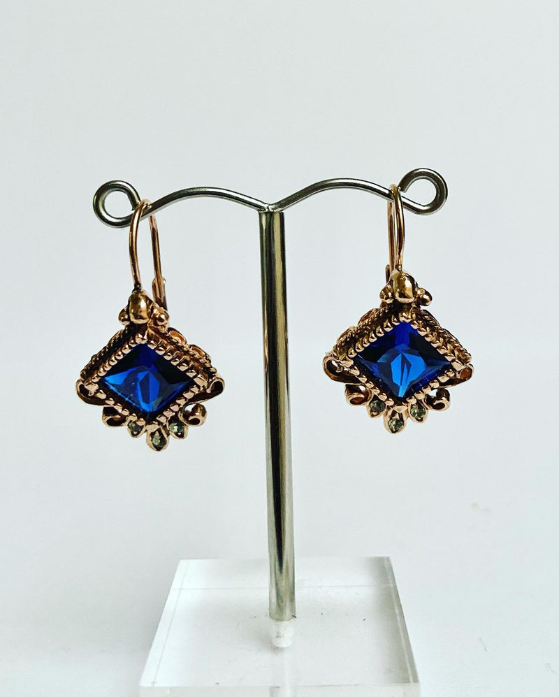 Etruscan Cobalt Blue Earrings - Italy