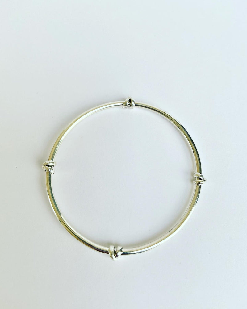 Four knot sterling silver bangle