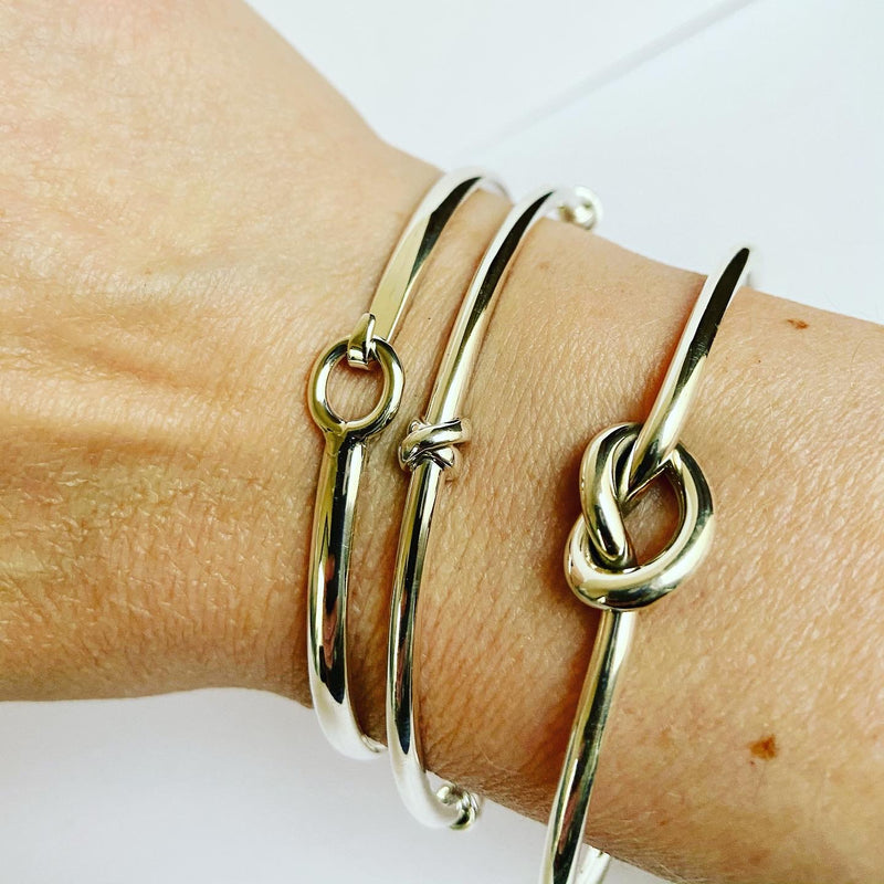 Four knot sterling silver bangle