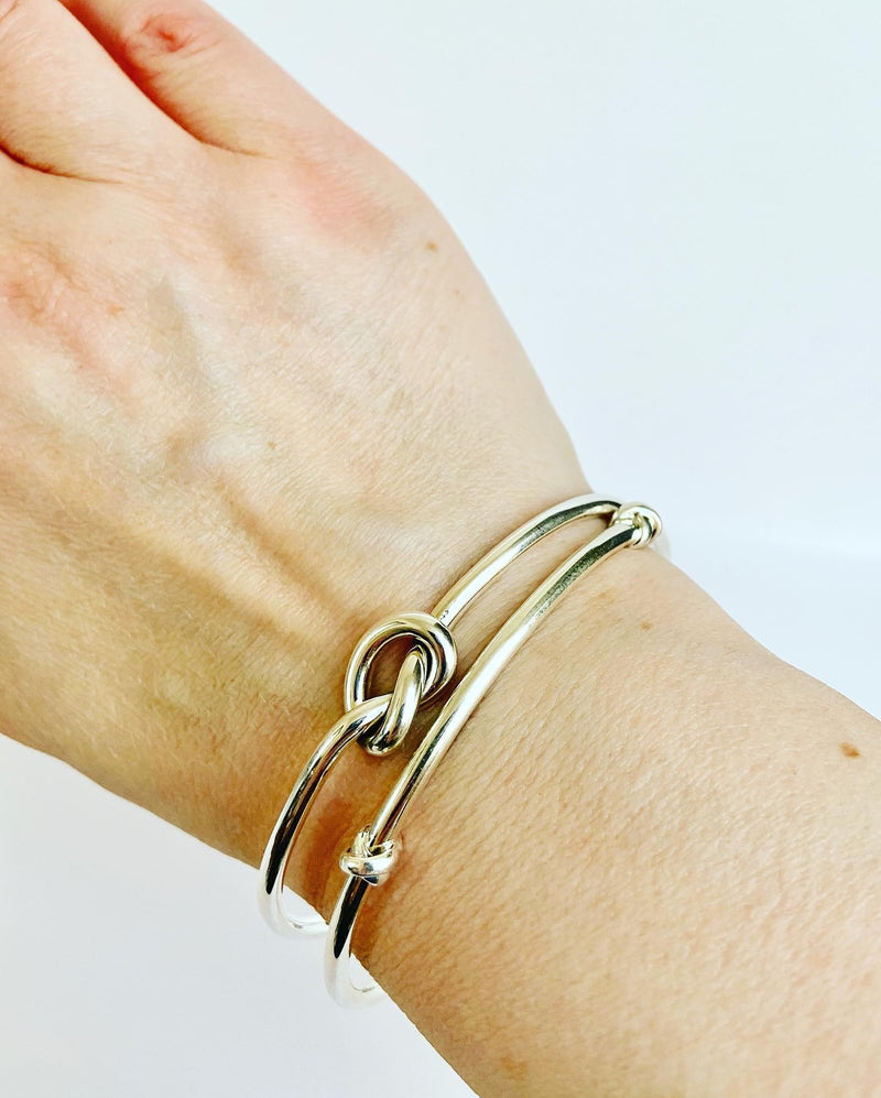 Four knot sterling silver bangle