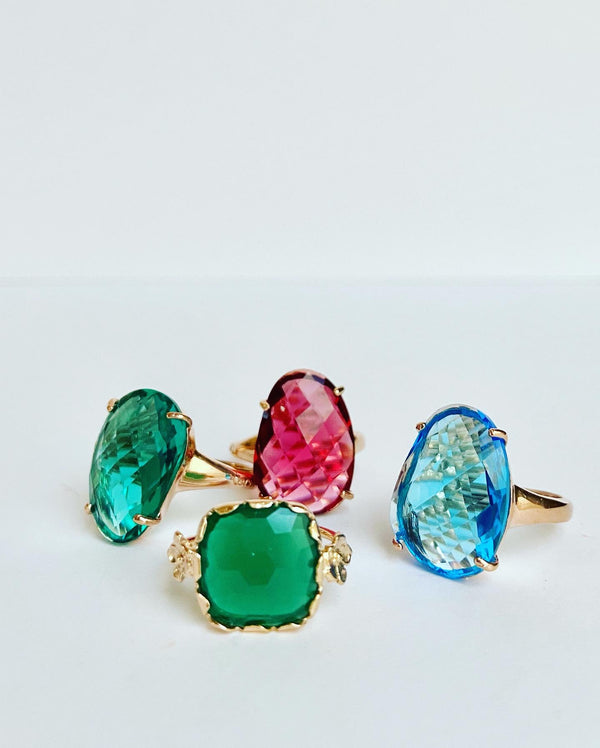 Crystal Cocktail Rings -3 colours