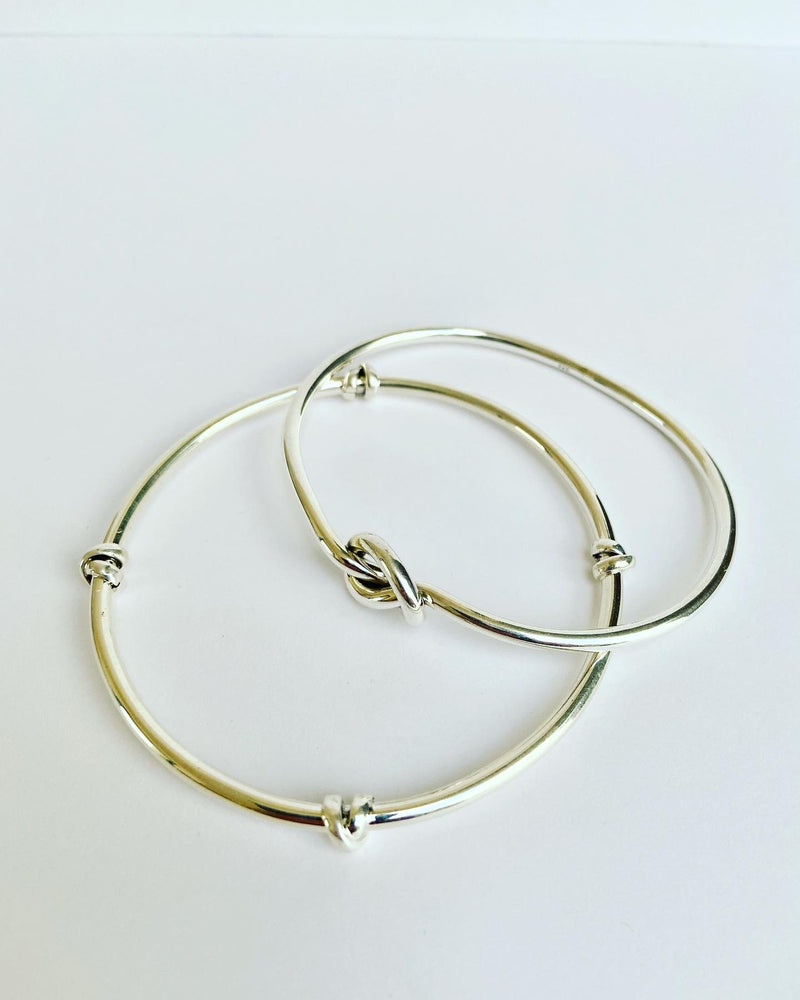 Four knot sterling silver bangle