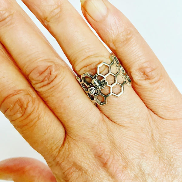 Honeycomb Bee Ring